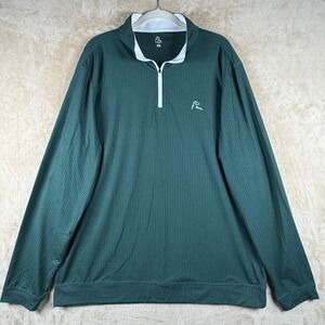 Rhoback Mens XL 1/4 Zip Pullover Green Don't Mess With Texas State Flag EUC